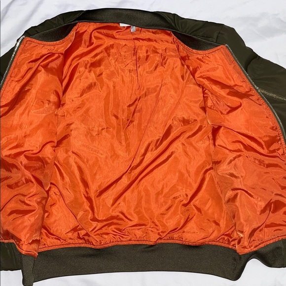 Charlotte Russe Dark Green Bomber Jacket used good condition - Picture 5 of 8
